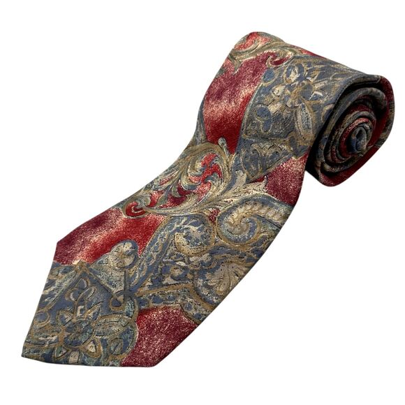 Van Heusen Vintage 100% Silk Dress Tie Paisley Floral Pattern‎ 57" 3.75" - Picture 1 of 11
